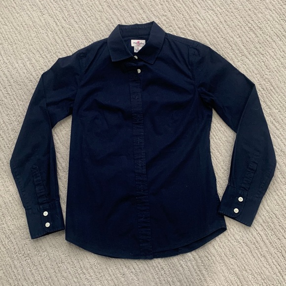 Navy blue bottom down JCrew Factory shirt - Picture 1 of 2